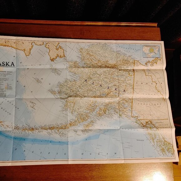 National Geographic Society MAP of ALASKA May 1994 Full Colour - Picture 3 of 6